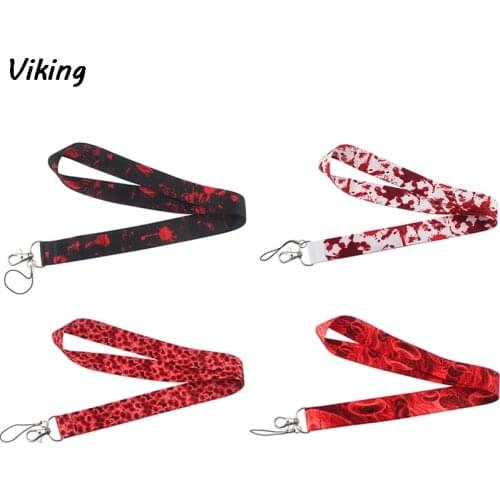 20pcs/lot G1707 Blood And Cell Red Lanyard for Key Phones USB Flash Drives Keys Keychains ID Card Name Tag Badge Holders Rope