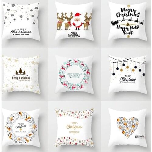 2020 Christmas Decorative Pillowcases Polyester Merry Christmas Santa Claus Throw Pillow Case Cover Elk Pillowcase poszewka ZT21