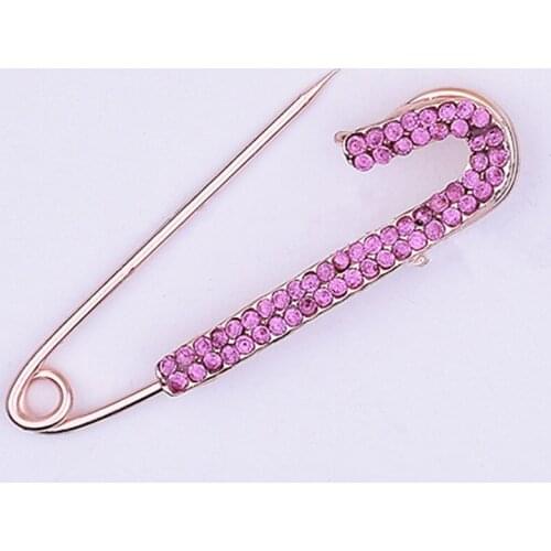 Fashionable Simple Double Row Rhinestone Brooches Pins Women Accessories Jewelry Bijoux Wholesale Clothes Buckles Brooch