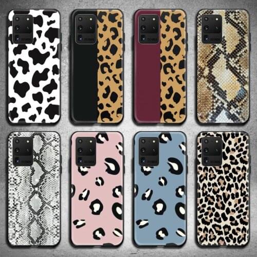 Black White Cow Snake Leopard Print Phone Case for Samsung S20 plus Ultra S6 S7 edge S8 S9 plus S10 5G lite 2020