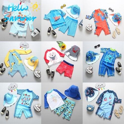 Kids Bathing Suits UV Protection Swimsuit Baby Boy Long Sleeve Swimwear for Children Swimming Suit 2020 Child Beach Pool Clothes
