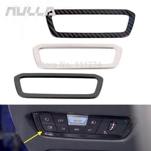 For BMW 3 Series G20 2019 2020 2021 Carbon Look Silver Black Car Interior Headlight Switch Decor Frame Cover Trim Accessories