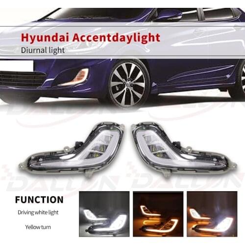 2 pcs For Hyundai Accent Solaris 2010 2011 2012 2013 lamp cover daylight LED Daytime Running Light Fog Light DRL signal Lamp