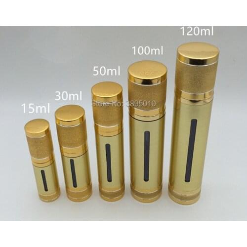15ml 30ml 50ml 100ml 120ml gold Essence Pump Bottle Plastic Airless Bottles For Lotion Cosmetic Container F514