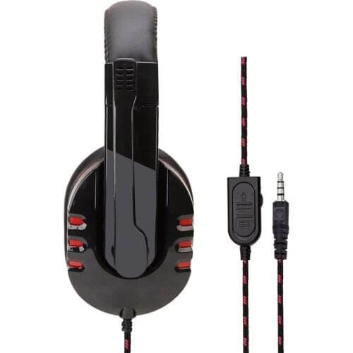 Stereo Gaming Headset For PS4 PC Phone 3.5mm Wired Over-Head Gamer Headphone With Microphone Volume Control Game Earphone