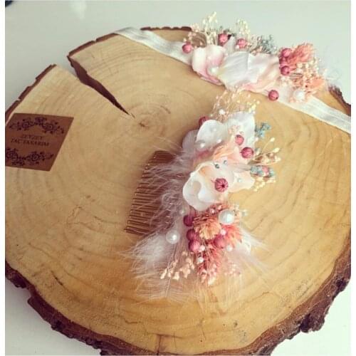 Handmade crown bride crown spring flowers baby shower dried flowers mothers crown birthday tiara newborn custom design