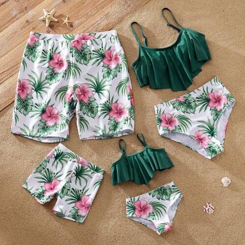 PatPat 2021 New Arrival Summer Floral Print Family Matching Swimsuits