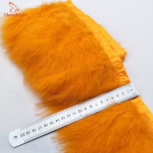 ChengBright Hot 10Yards Turkey Feathers Trim Cloth Sideband Chicken Pheasant Feather Trims Clothing Wedding Feather Ribbon