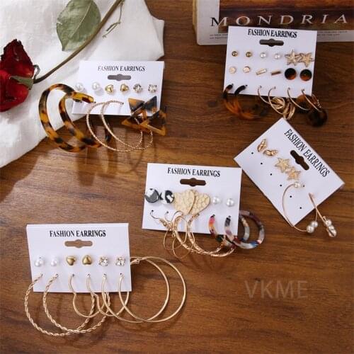 VKME Fashion Pearl Drop Earrings set 2020 brincos earrings for women New Girls earrign Jewellery Party gifts