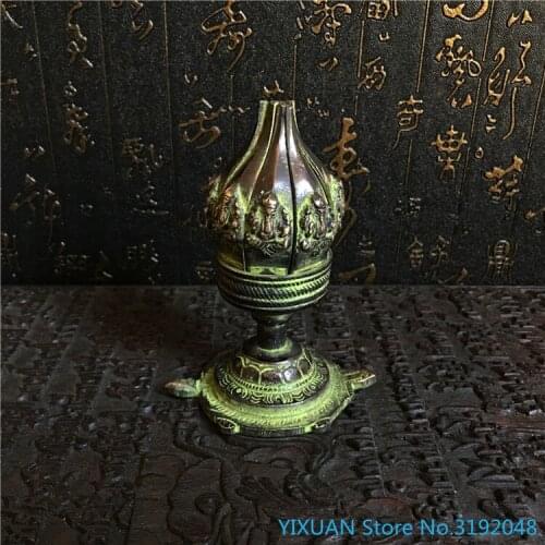 Nepal cobre puro hecho a mano lámpara de loto titular de lámpara Baolian lámpara Buda de la lámpara frontal