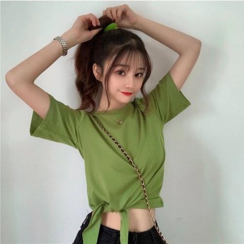 2021 News Popular Short T-Shirt Womens Wear Fashion Sleeve Jaclet Famale Clothes Base Summer Student Frenulum