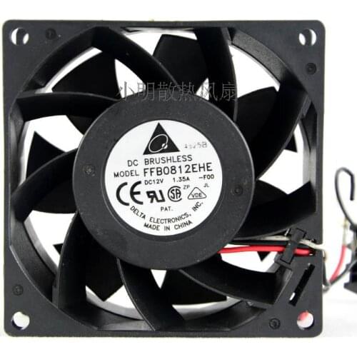 New original FFB0812EHE 8038 12V 1.35A 8CM 3-line violence double ball fan