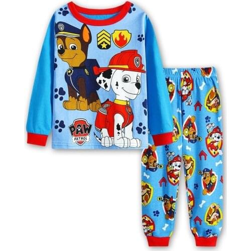 PAW PATROL Pajamas Set Thin Long Sleeved Mashall Chase Rubble Patrulla Children Clothes Kids Sleepwear Spring Nightwear