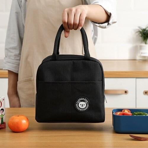 Portable Lunch Bag Thermal Insulated Lunch Box Tote Office Cooler Bento Pouch Lunch Container Food Storage Bags Handbag
