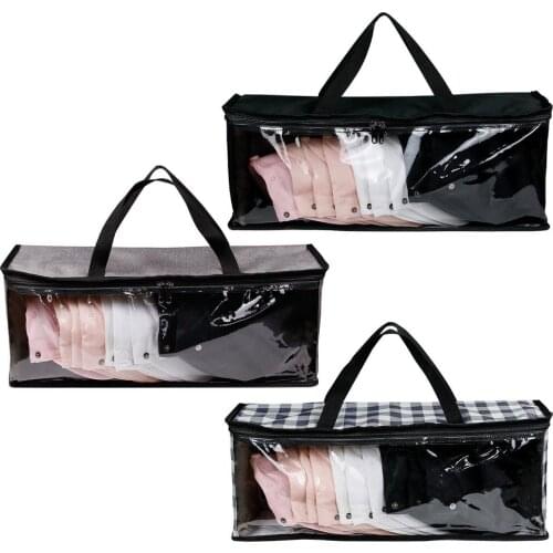 Cap CD Book Storage Bag Waterproof Transparent Portable Zipper Closure Case Ziplock Handbags Home Toys Clothes Organizers