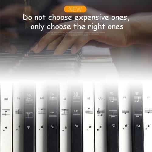 Hot Sale 32/37/54/61/88 Color Black Transparent Piano Sticker Note Stave Accessories Keyboard Keys Electronic Stickers Symb Y1W3
