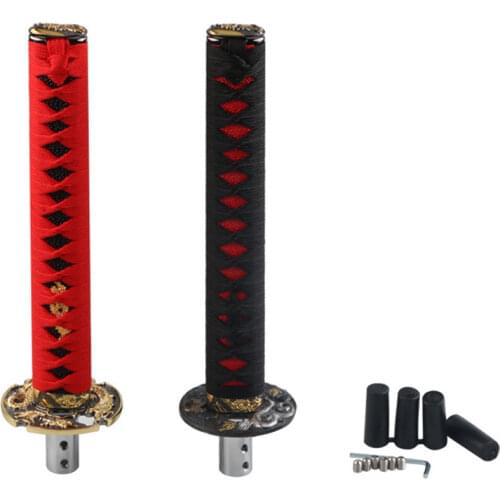Samurai Sword Car Shift KnobShifter Black Red 250mm/300mm Samurai knife shift knob with adapter