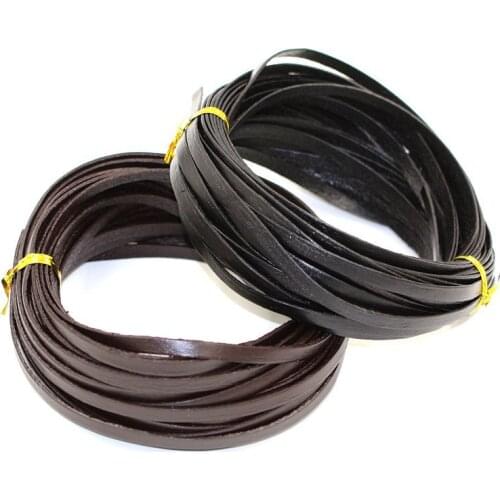10 m/piece (3mm 5mm width leather cord) 1mm Thin genuine cow leather cord for Bracelet necklace Bags Accessories