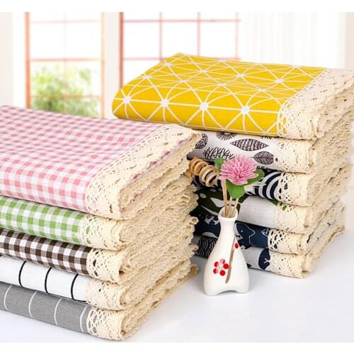 Large Size Cotton And Linen Tablecloth Fabric Ins Style Modern Minimalist Lace Coffee Table Dining Table Dust Cover