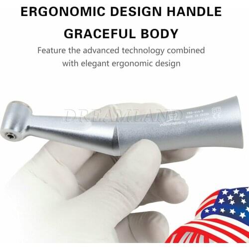 NSK Style Dental Slow Low Speed Handpiece Contra Angle Push Button Turbine 1:1 Direct Drive