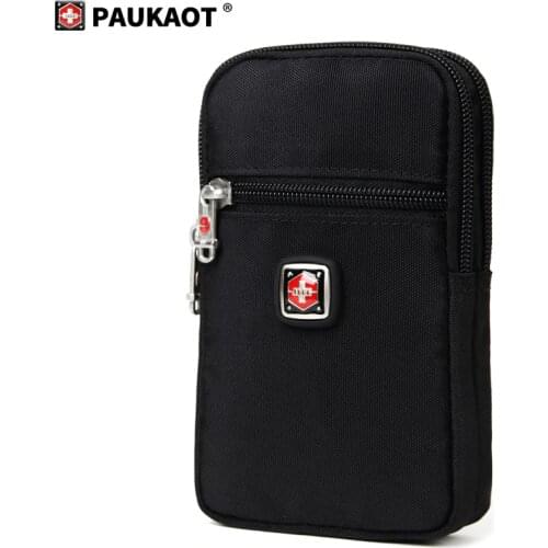 Casual Mens Zipper Fanny Packs Belt Clip Bum Bag For 6.1/6.5 inches Mobile Phone Waist Bags Vertical Money Pouch Bag