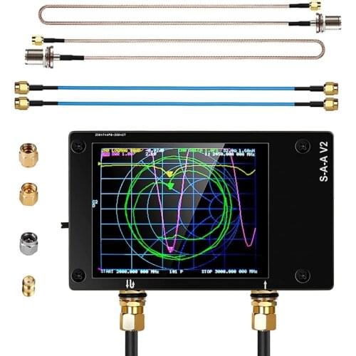 NanoVna V2 VNA Vector Network Analyzer, SEESII 10KHz-3GHz HF VHF UHF Antenna Analyzer, with SMA Male to UHF Female Cable