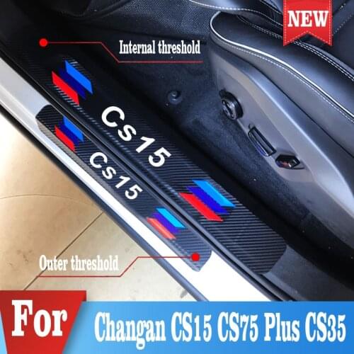 Car Door Sill Protection Sticke Plate Decor Sticker For Changan CS15 CS75 Plus CS35 Car Door Sill Stickers Accessories