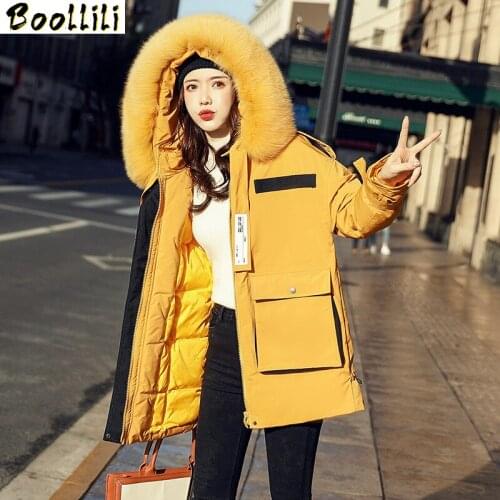 Boollili White Duck Down Jacket Women Clothes 2020 Winter Coat Women Korean Fox Fur Collar Puffer Jacket Women Warm Parka