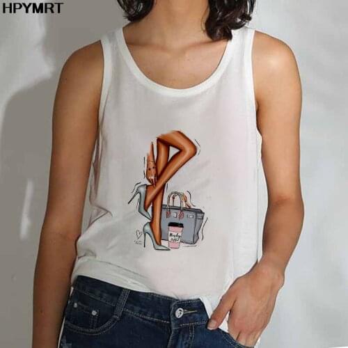 New Summer Camisole Sexy Vest Tank Tops Sexy legs in high heels Printed Women Sleeveless Harajuku T-Shirt Female Top Clothing