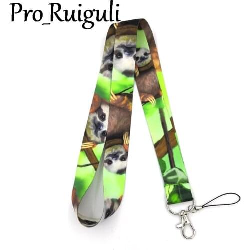 100pcs Animal sloth anime Neck Strap Lanyard keychain Mobile Phone Strap ID Badge Holder Key Chain Keyrings cosplay Accessories