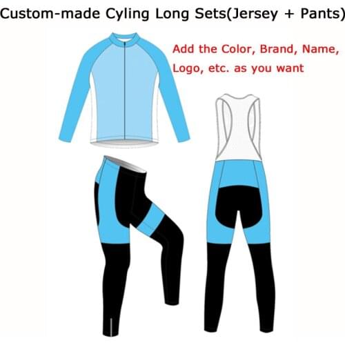 Custom-designed Winter Fleece Thermal Long Sleeve Bike Club Jersey Bib Pants Jackets Sets Biking Clothes Kits maillot pantalones