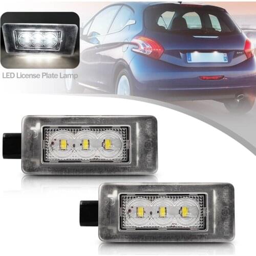 12V LED License Number Plate Light CANBUS Error Free for Peugeot 207 CC 208 12-16 308 MK2 2008 2015-Up