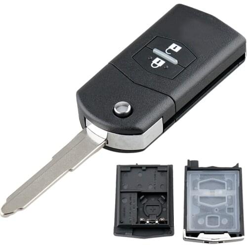 2 Buttons Car Key Shell Auto Remote Control Folding Housing Case Replacement Fits for Mazda 2 3 5 6 BT50 CX-5 CX-7 CX-9 RX8
