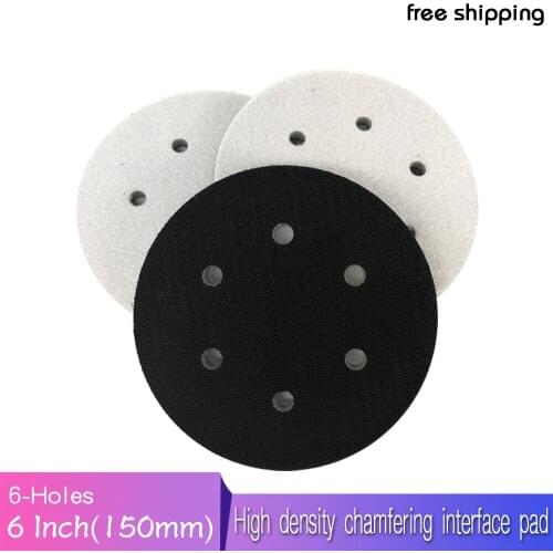 5PCS 6" 6-Hole 150mm High Density Interface Pad Foam Pad Polishing Pad Hook and Loop For Damping & Protecting Power Tools Parts
