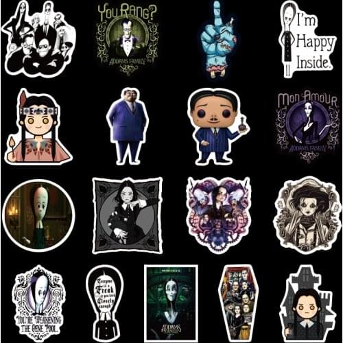 50PCS The Addams-Family Stickers Car Motorcycle Travel Luggage Phone Guitar Skateboard Kid Cool Sticker Toy Decal