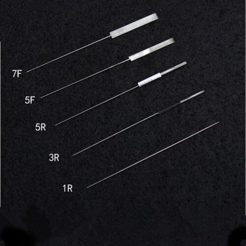 500pcs Tattoo Traditional Needles For Permanent Eyebrow Eyeliner Lip Makeup Machine and Tips 1/3/5RL 5/7F