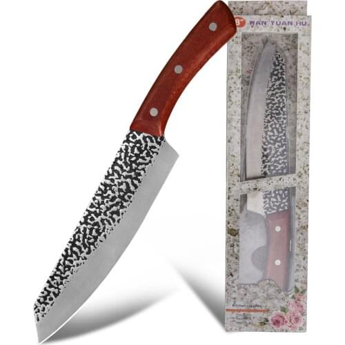 8 inch Forged Knife Chef Chef Knife Handmade Forged Color Wood Handle Chopping Knife With Gift Box Slicing knife