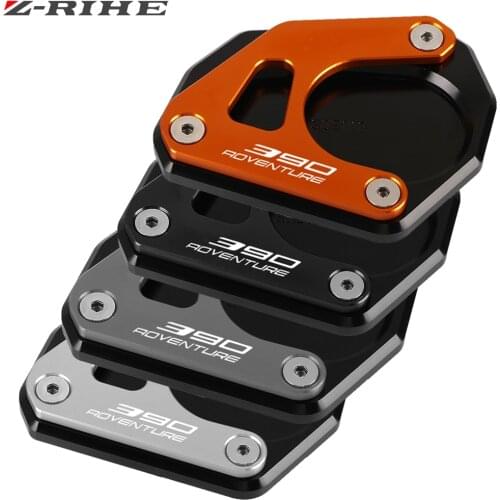 Motorcycle CNC Aluminium Kickstand Enlarge Plate Side Stand Extension Pad For 390 ADV ADVENTURE 390ADV 390ADVENTURE 2020 2021