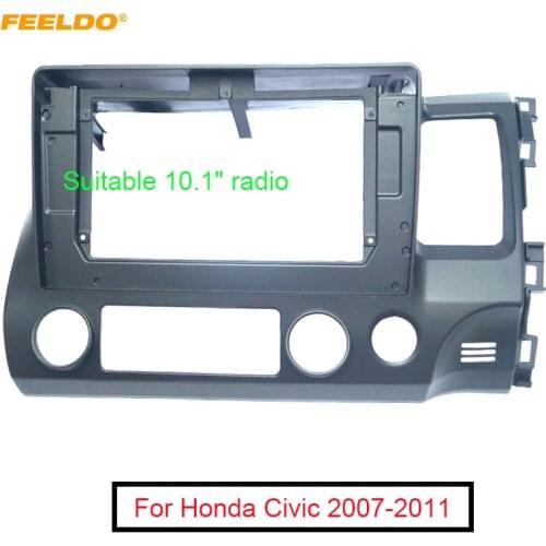 FEELDO Car 2Din Audio Facia Panel Frame Fitting Adaptor 10.1 Inch For Honda Civic(RHD)2007-2011 Radio DVD Dash Trim Kits