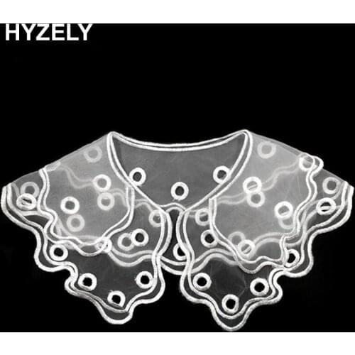 White Guipure Lace Embroidery Double Layer Applique Accessories DIY Neckline Collar Lace Fabric patches BW177