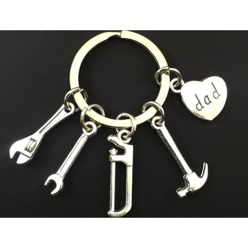 Daddy Keychain ,Tool Keychain, Hammer Wrench Charm Keychain , Dad Charm , Father Day Gift
