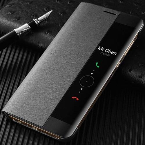 Smart View Flip Cover Auto Sleep Wake Up Phone Carrying Bag Scratch Resistant PU Leather Case For Huawei Mate 10 Pro / Mate10
