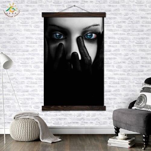 Black Gloves Girl Face Modern Canvas Art Prints Poster Wall Painting Scroll Painting Artwork Wall Art Pictures Home Decoration