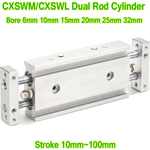 CXSWM Series Perform Pneumatic Components Air Tool Dual Rod Double Acting Biaxial CXSWM10-10 CXSWM10-20 CXSWM10-30 CXSWM10-40