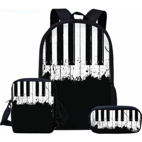 Music Arts Piano Note Student School Bags for Boy Girl Bookback Children Dayback Kids Travel Orthopedic Laptop Mochila