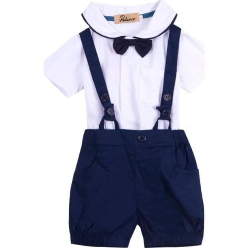 Baby Boy Romper Summer Infant Rompers 100cm Cotton Short Sleeve Romper For Babies 2PC Tops +Shorts Outfits Clothes Set