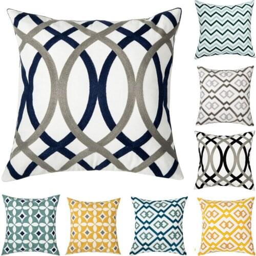 GY0118 Geometric Towel Embroidery Cushion Case (No Filling) 1PC Polyester Home Decor Bedroom Decorative Sofa Car Throw Pillows