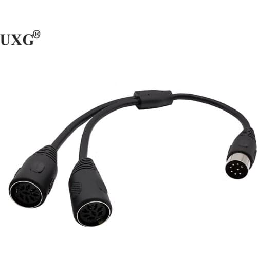 DIN 8-Pin MIDI Cable Splitter Y Cable Adapter One 8-Pin Male to Two 8pin 2 Female Cable 30cm/0.3m 1ft