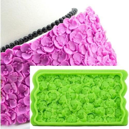 Minsunbak Cake Tools New Flower Flower Fondant Silicone Mold Wedding Cake Edge Decoration Sugarcraft Kitchen Accessories