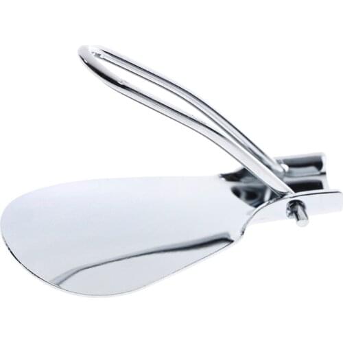 Fashion New Shoe Horns Metal Folding Shoehorn Durable With Stainless Steel Faux Leather Portable